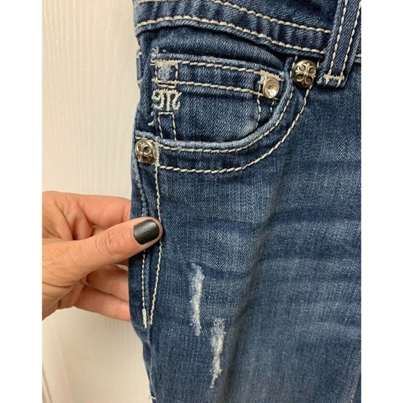 Miss Me Juniors Ladies 27 Jeans Boot Distressed JP4009-2R FS Benefits Charity - Picture 2 of 11